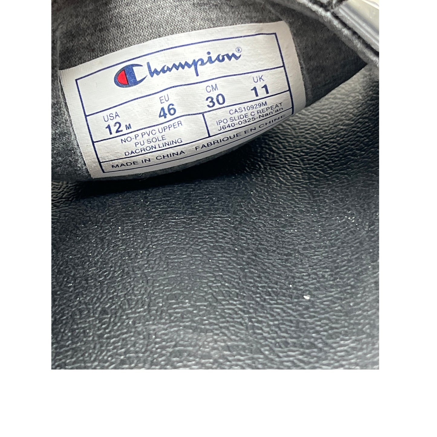 Champion IPO Squish Slide Black with Red Big Logo Mens 11