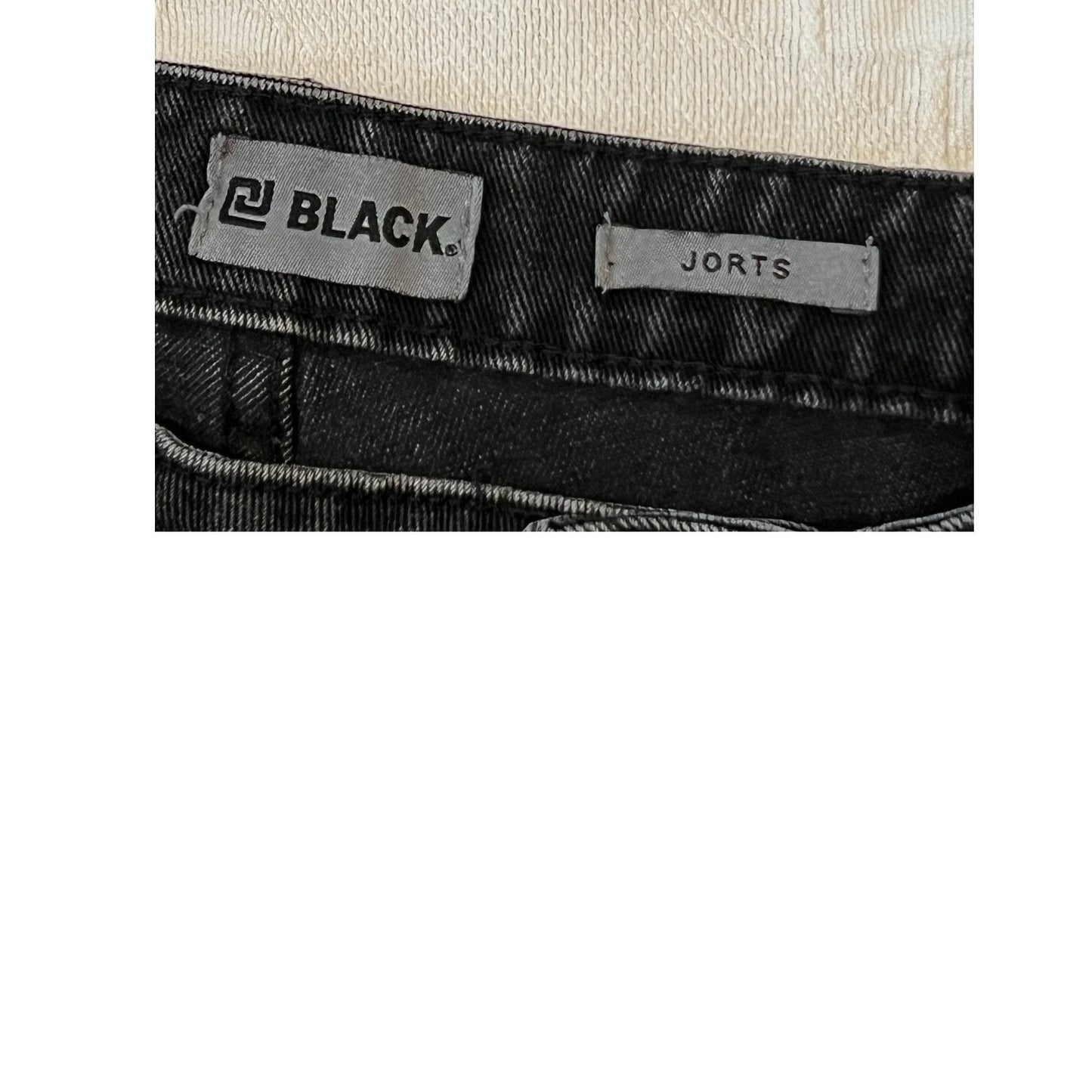 CJ Black Black Denim Jort Shorts Mens 34x10