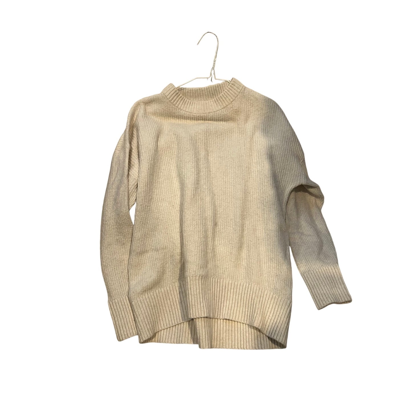 Old Navy Pull col rond en maille torsadée blanc pour homme, taille M