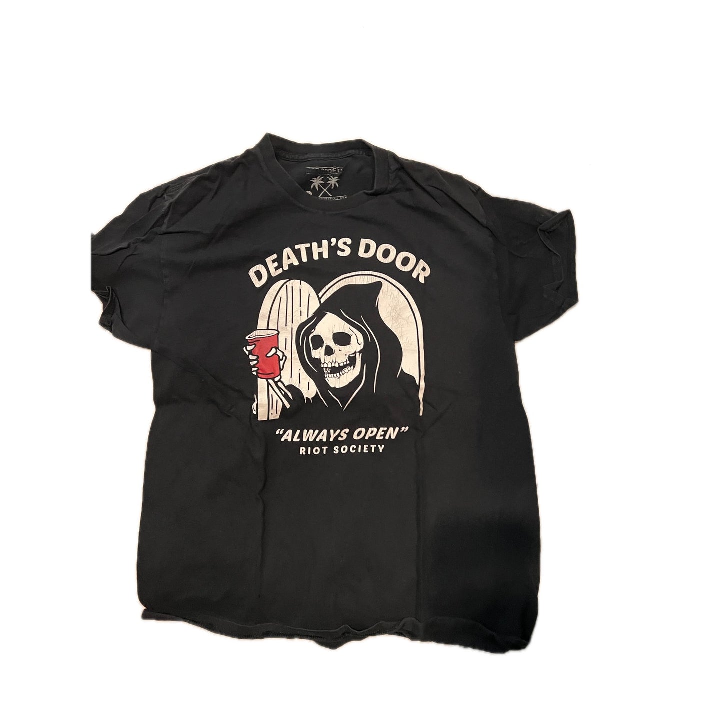 Riot Society Deaths Door Always Open Black T-Shirt Mens Lar