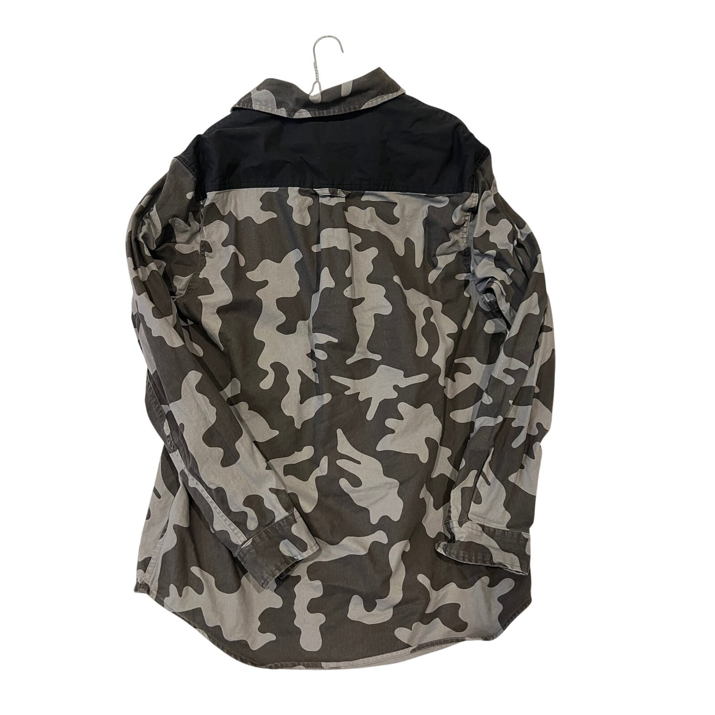 Free Assembly Camo Denim Button Down Shirt Mens Large