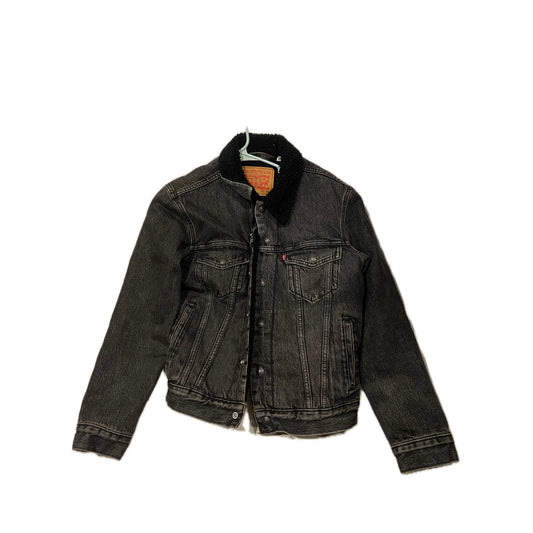 Levi Strauss Insulated Black Denim Jacket Mens XS