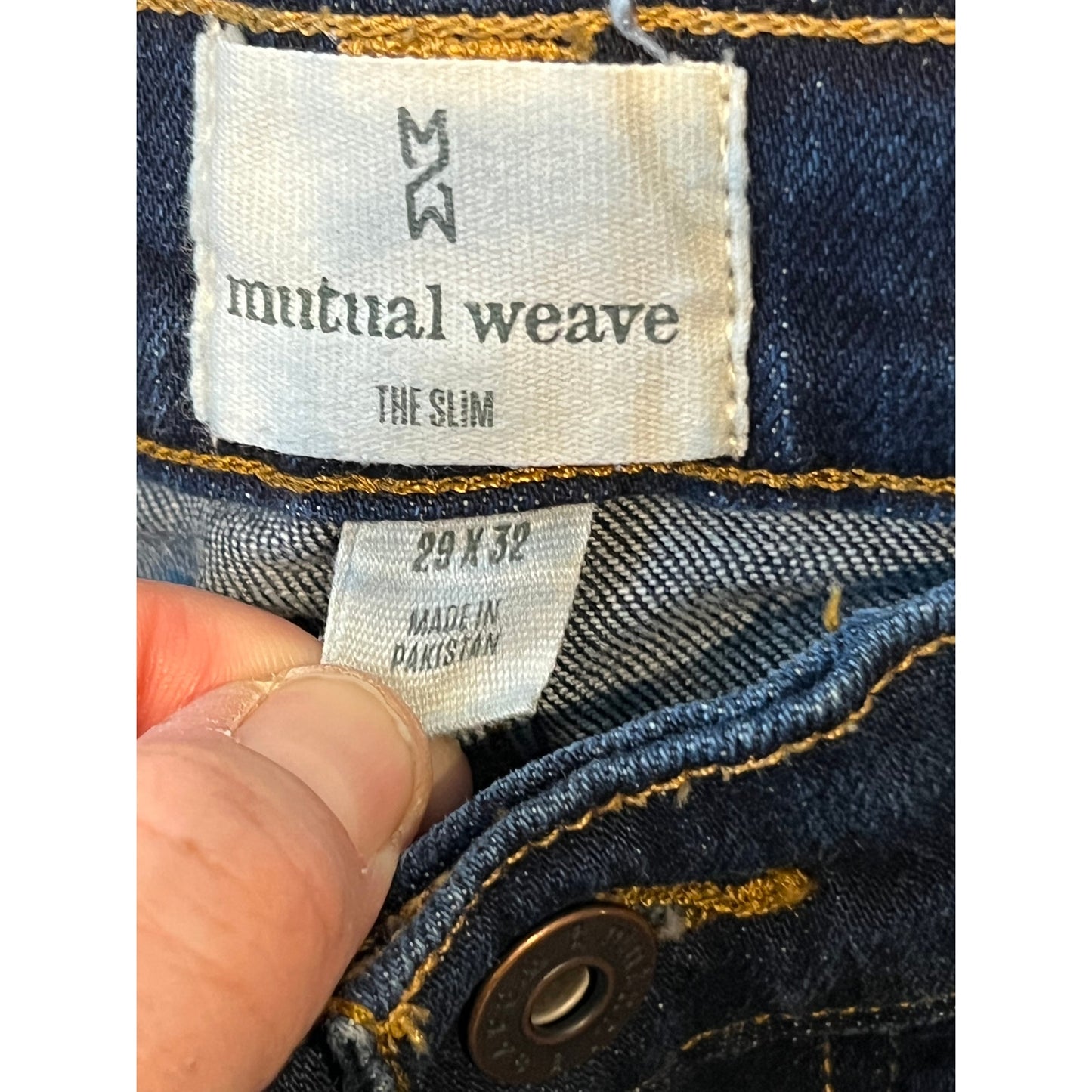 Mutual Weave Jeans pitillo azules de hombre 29x32
