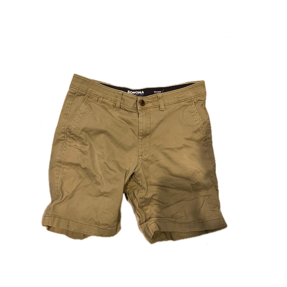 Sonoma Flexwear Flat Front Chino Shorts Tan Mens 33