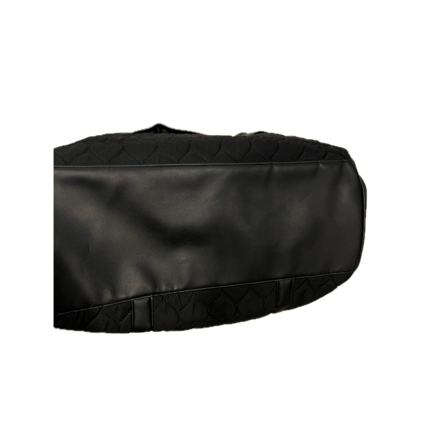 Betsey Johnson Black Heart Quilted Travel Bag 18x12x9 inches