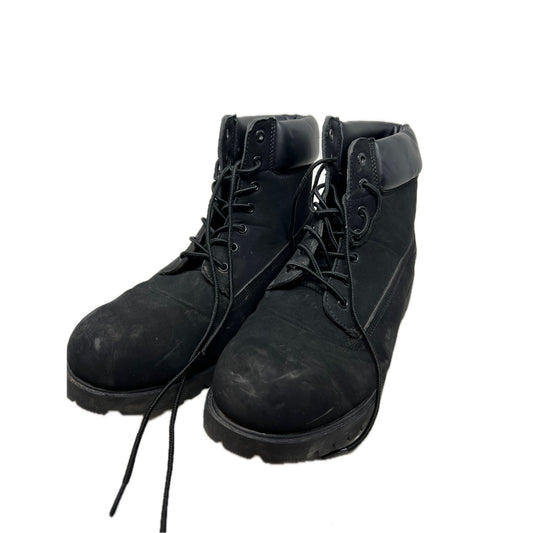 Bass Brushed Leather Combat Black Boots Mens 13
