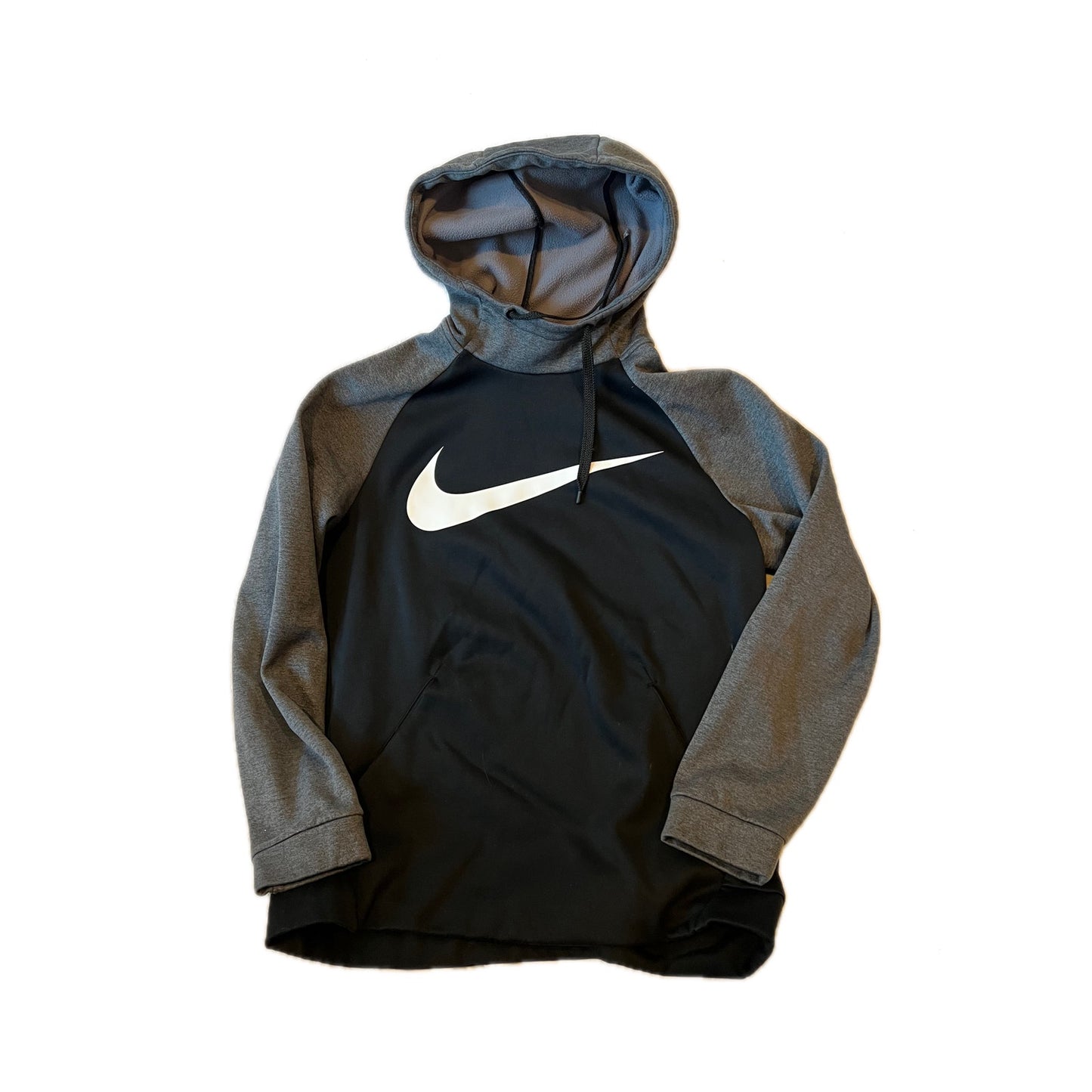 Sudadera con Capucha Negra Gris Dri Fit de Nike para Hombre Talla M