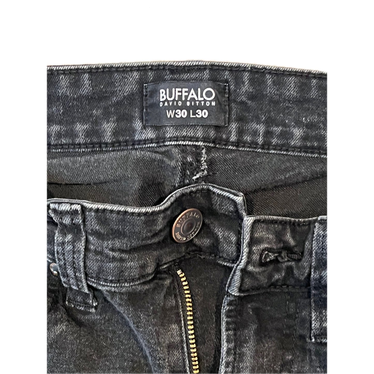 Buffalo David Bitton Slim Straight Black Jeans Mens 30x30
