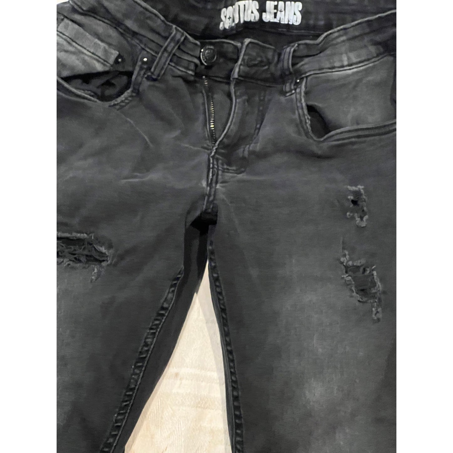 Solutus premium stretch Slim  Fit Black Jeans Mens 30x30