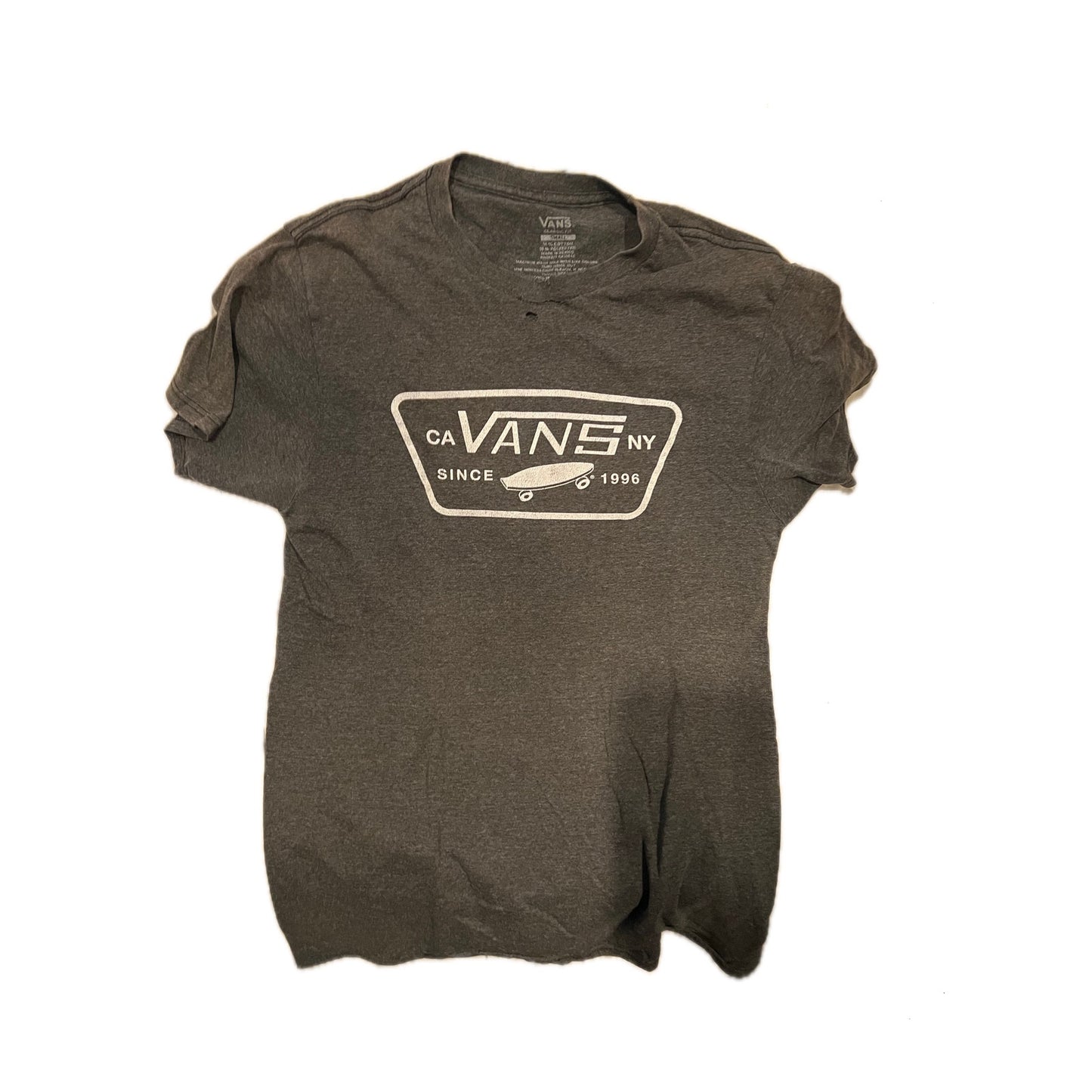 Vans Charcoal Gray Skater T-Shirt Mens Small