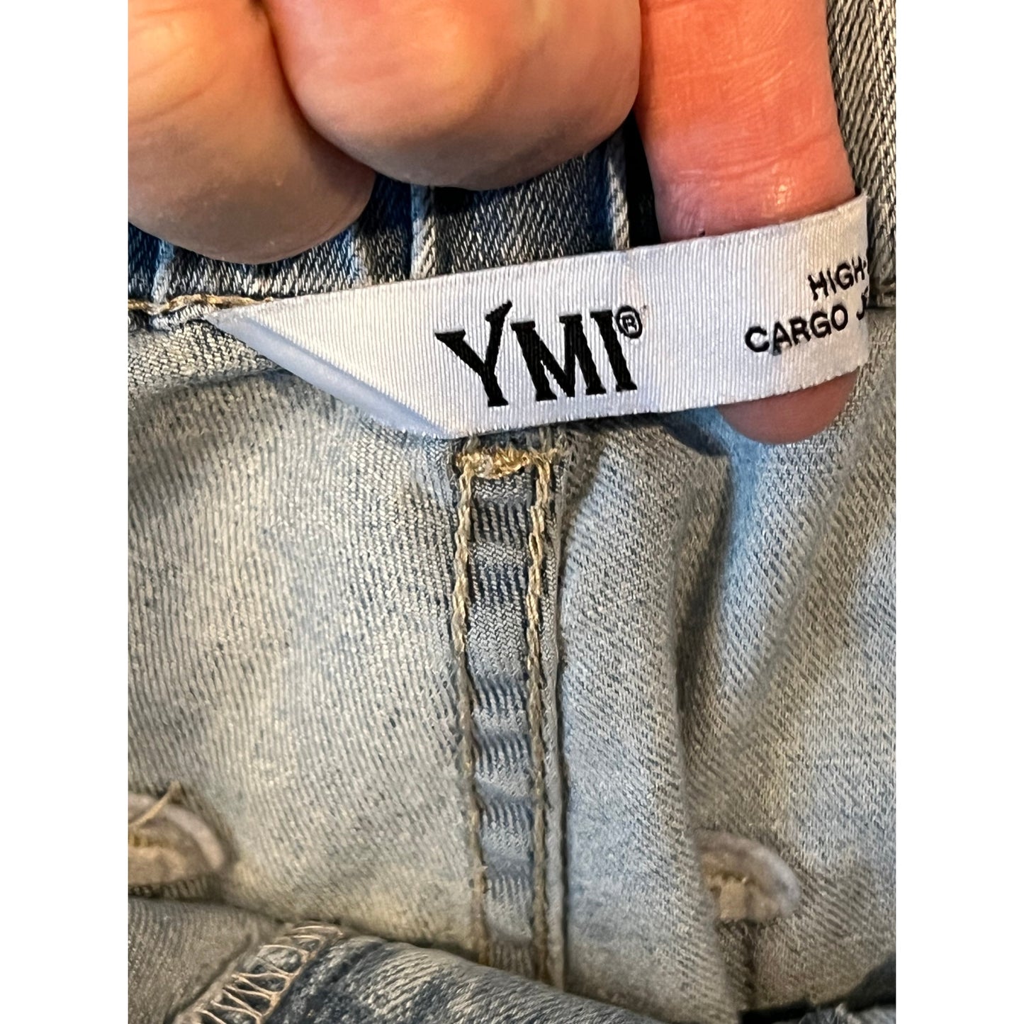 YMI Blue High Rise Cargo Wide Leg Jeans 28x30