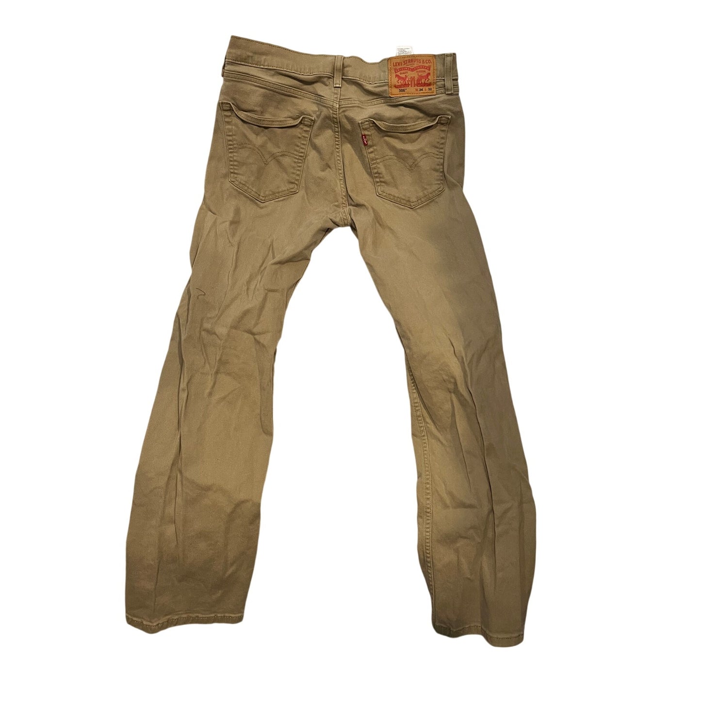 Levi's 506 Comfort Straight Fit Tan Jeans Mens 34x32