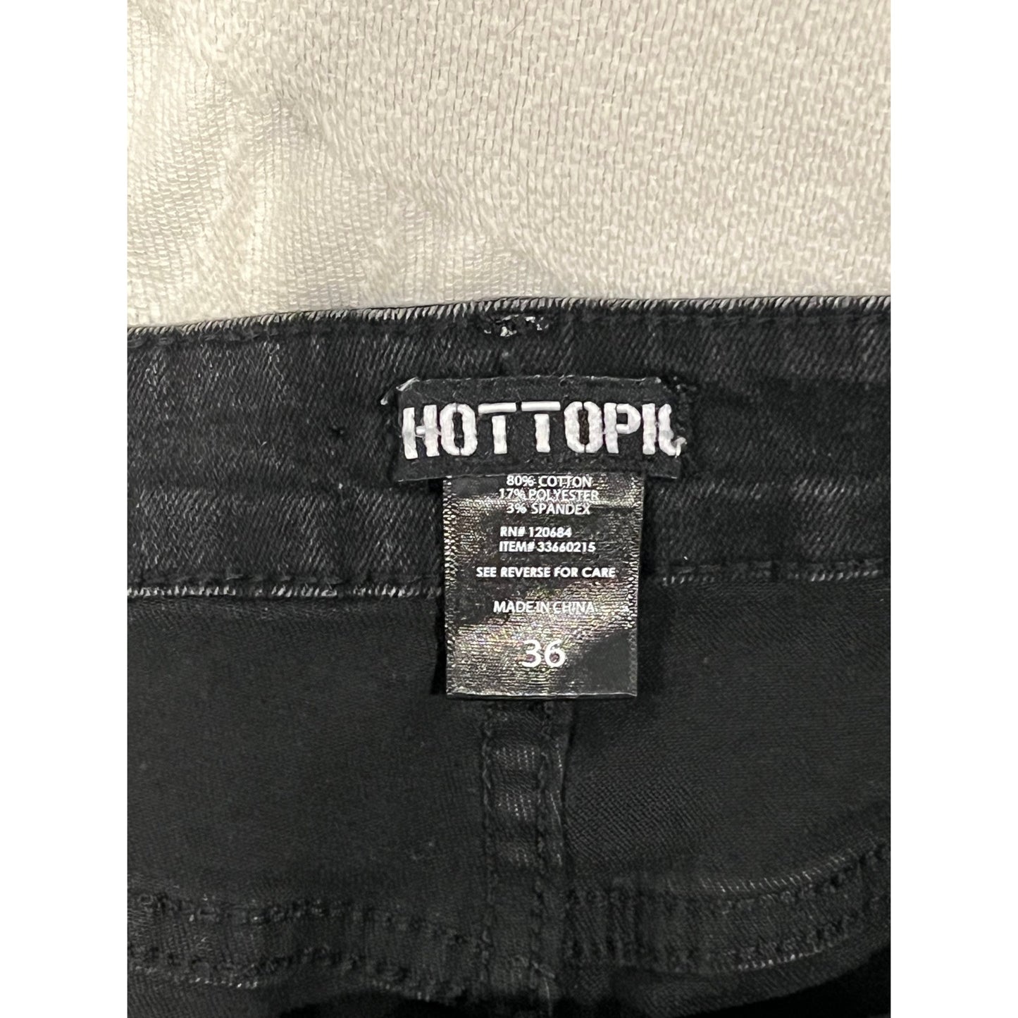 Hot Topic Black w Flames Denim Jean Shorts W: 36 L:12