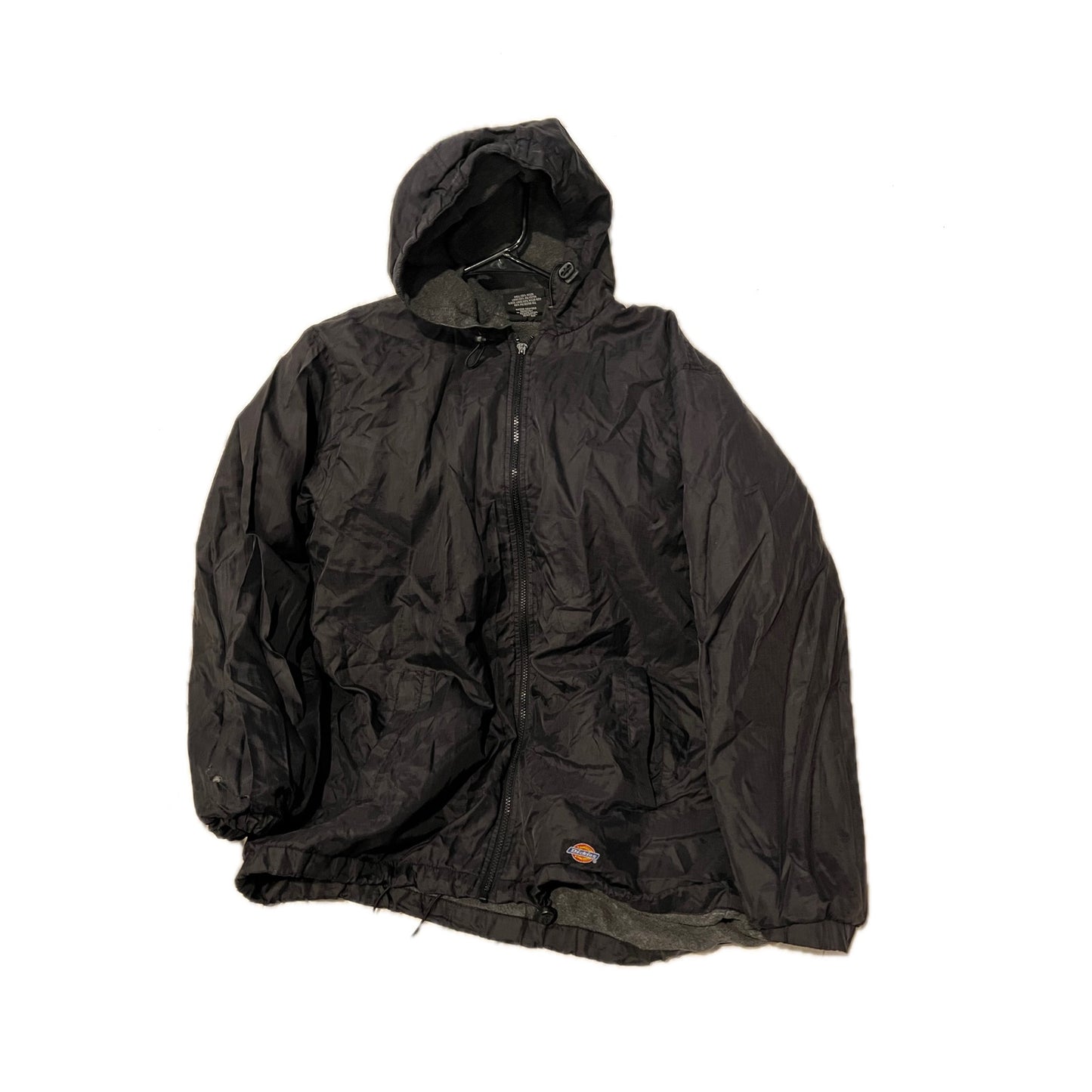 Dickies Black Hooded Lined WIndbreaker Jacket Mens Large