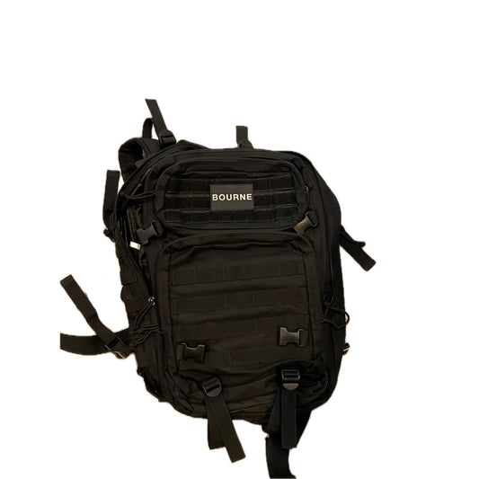 Mochila Táctica Genérica con Parche Bourne Negra 35L