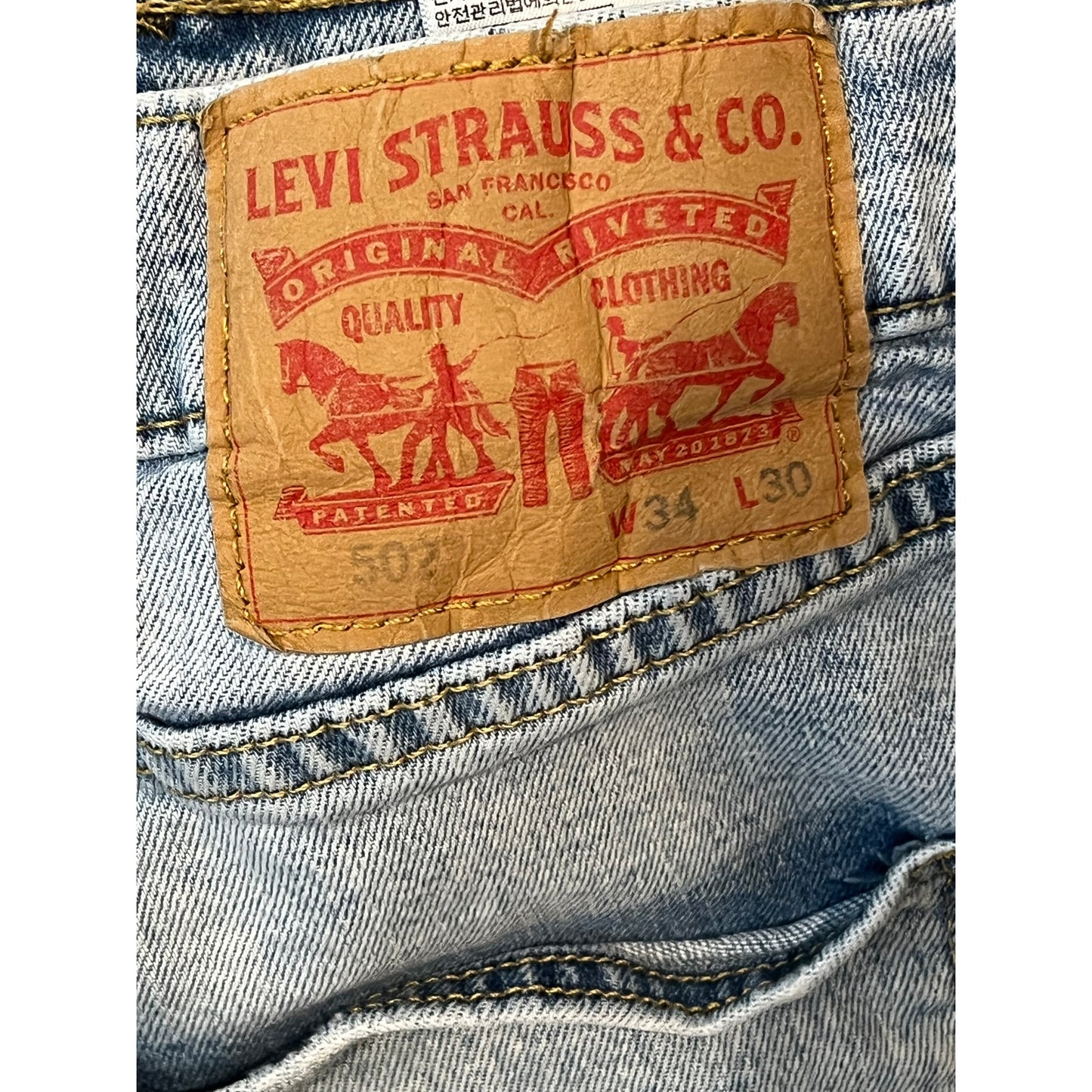 Levi's 502 Taper Fit Leg Mens 34x30