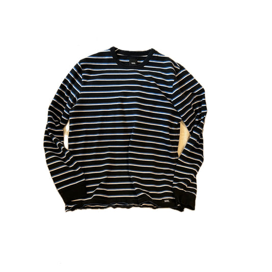 VANS Blue and Whtie Crewneck Long Sleeve Shirt Mens S