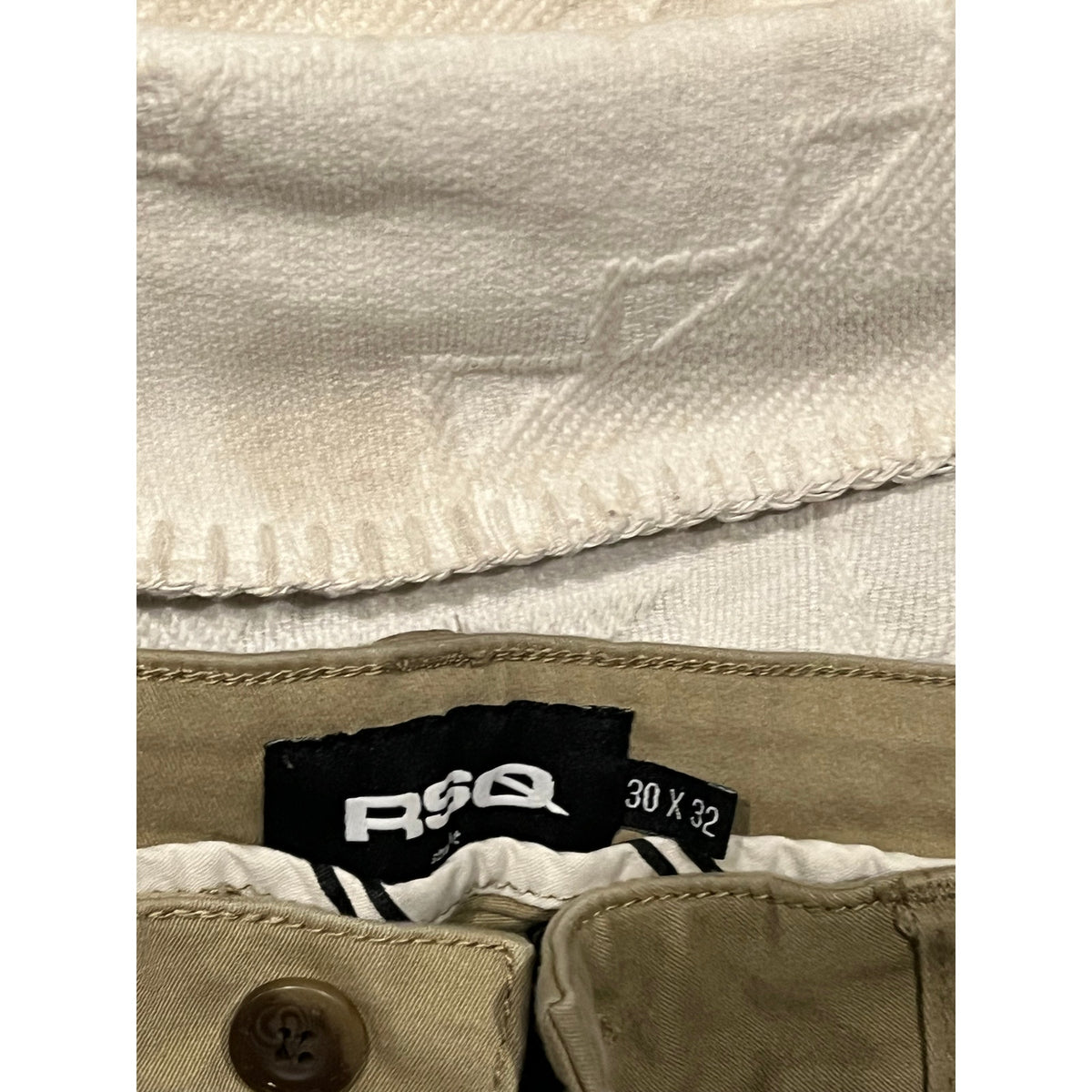 RSQ Straight Beige Gray Jeans Mens 30x32