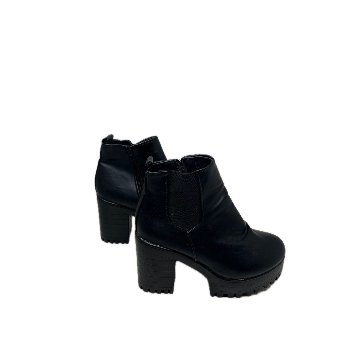Round Toe Block Chunky Platform Boots Woman US 10 CH 40