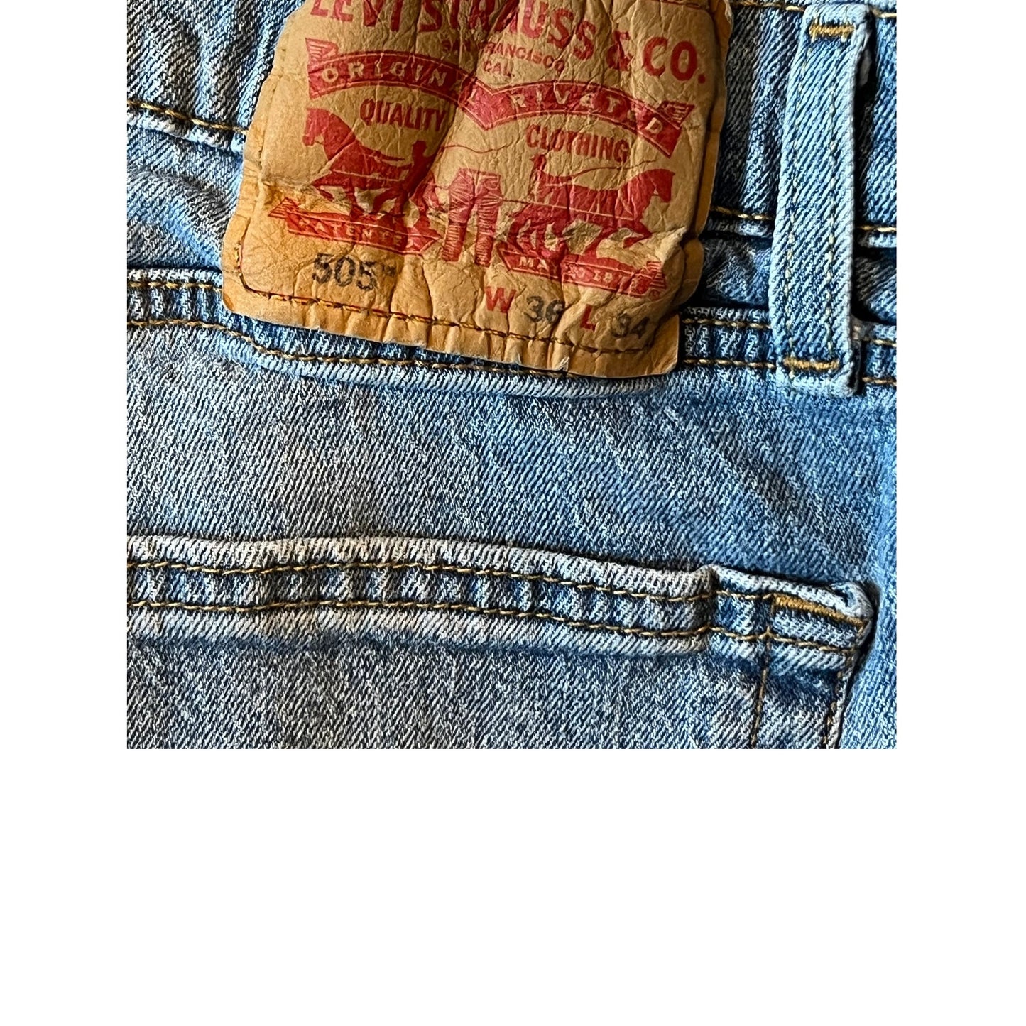 Levi's 505 Regular Fit Straight Jeans Mens 36x34