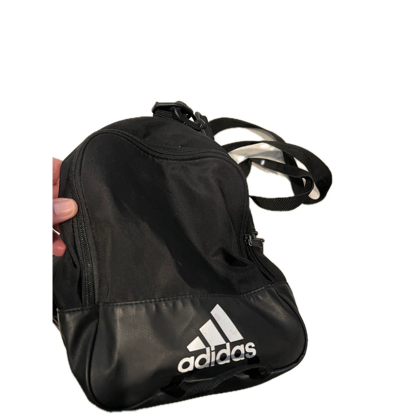 Adidas Faux Leather Medium 18"x12"x10" Black Duffel Gym Bag