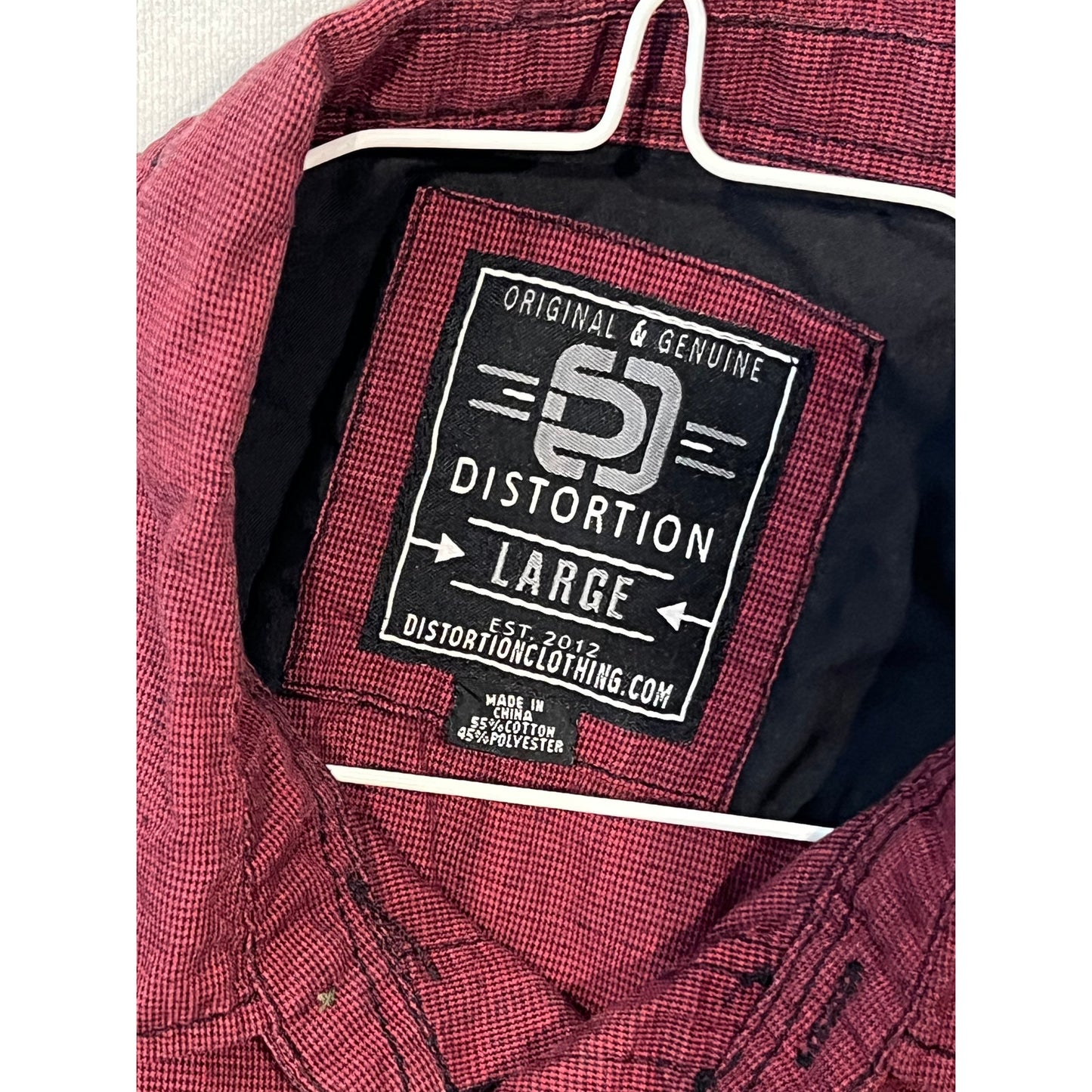 Distortion Clothing Co Short Sleeve Button Down Shirt Mens L