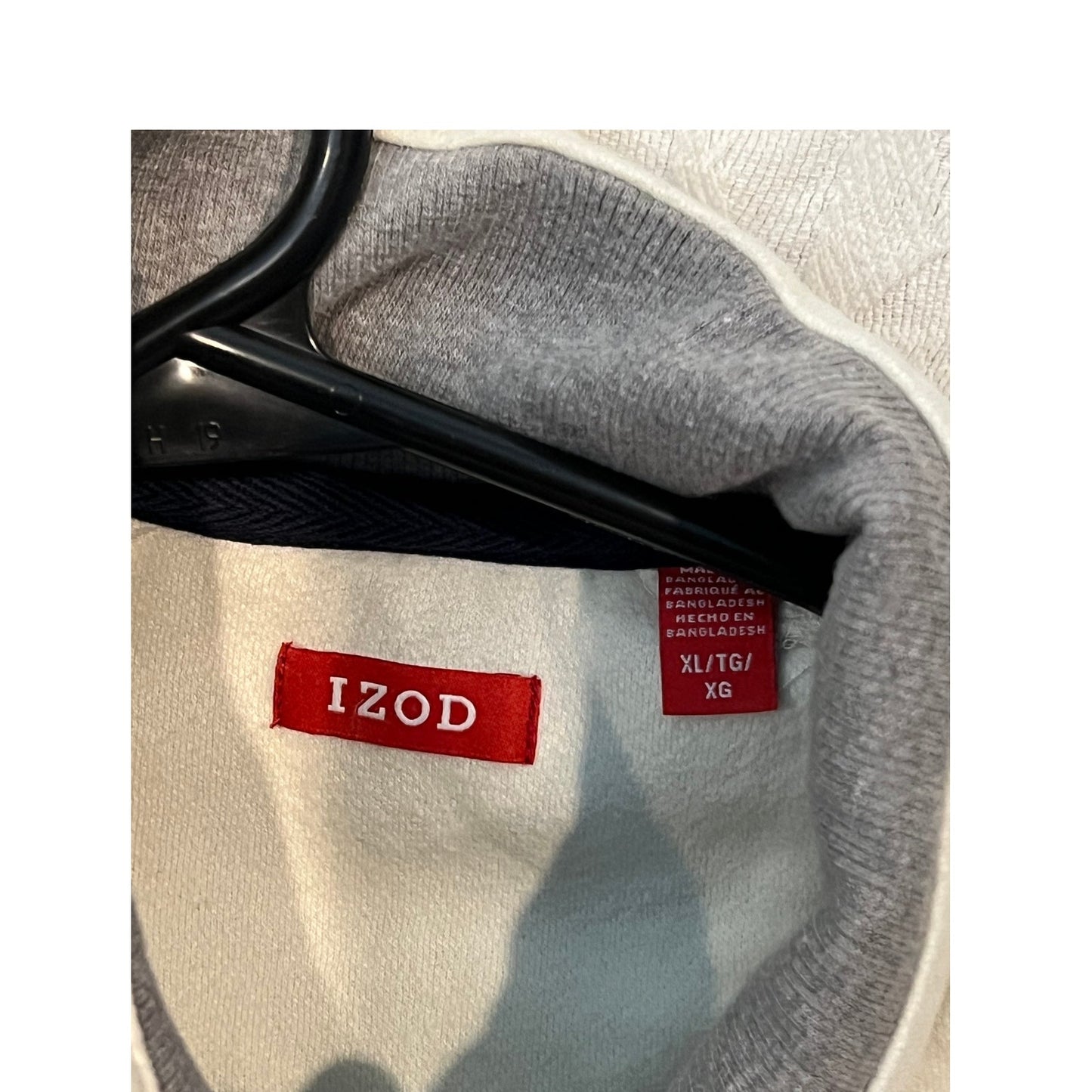 Izod White Qtr Zip Sweatshirt/Sweater Mens XL