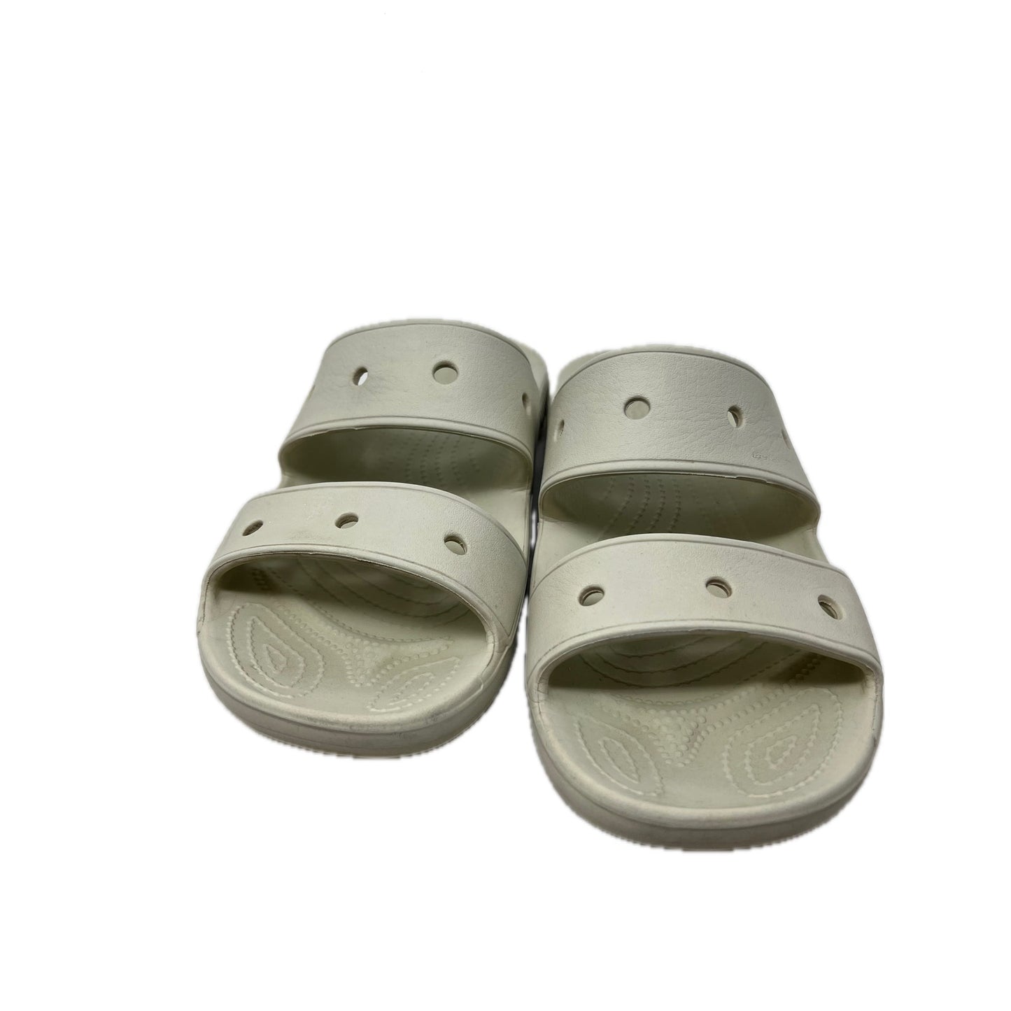 Sandalias clásicas icónicas Crocs Blancas Cómodas Dos Tiras Talla Hombre 10