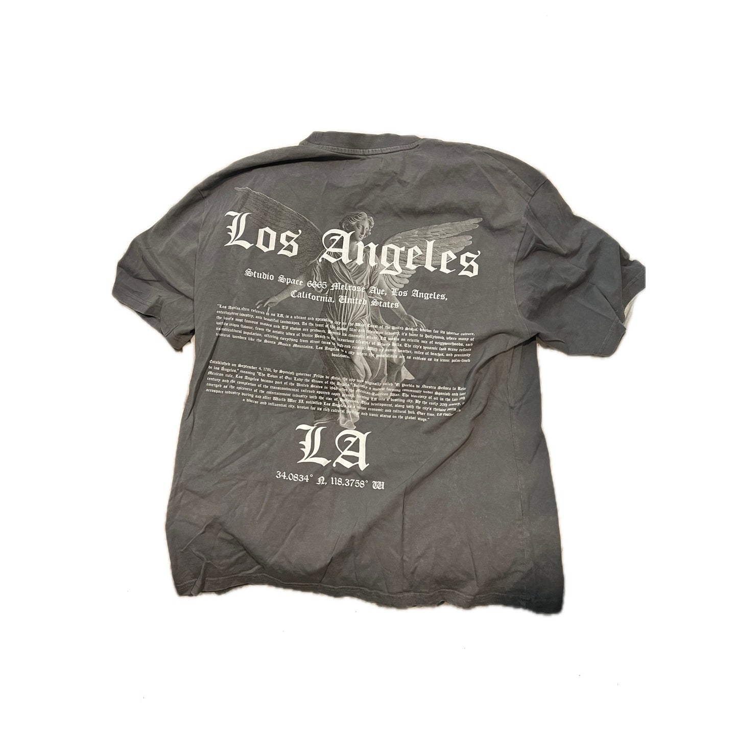 Primark Relaxed Fit Los Angeles Gray Tee Shirt Mens Med