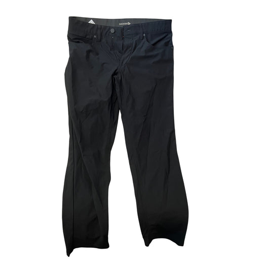 Dockers Go Straight Fit Black Flat Front Chinos Mens 32x34