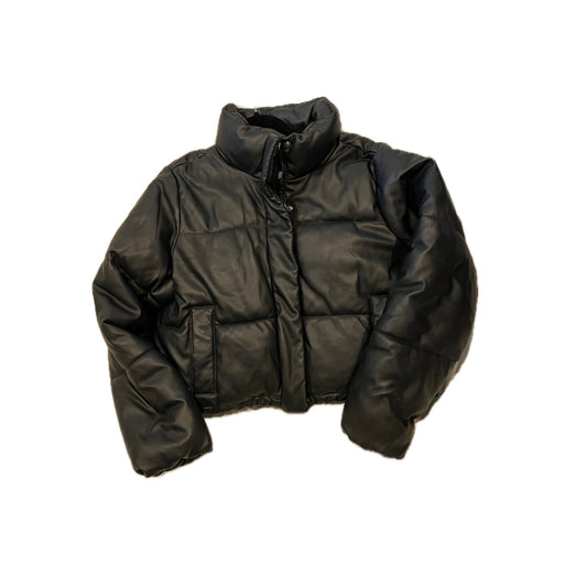 Hollister Ultimate Faux Leather Cropped Puffer Womans XL
