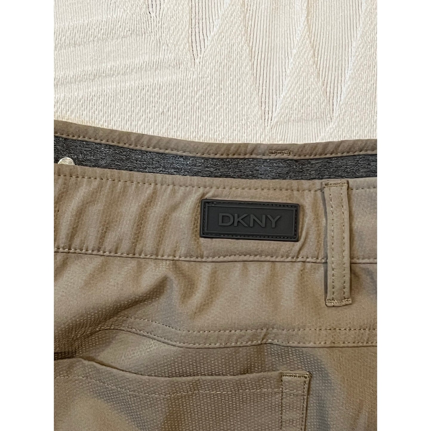 DKNY Poly Elastane Beige Dress Pants Mens 38x30