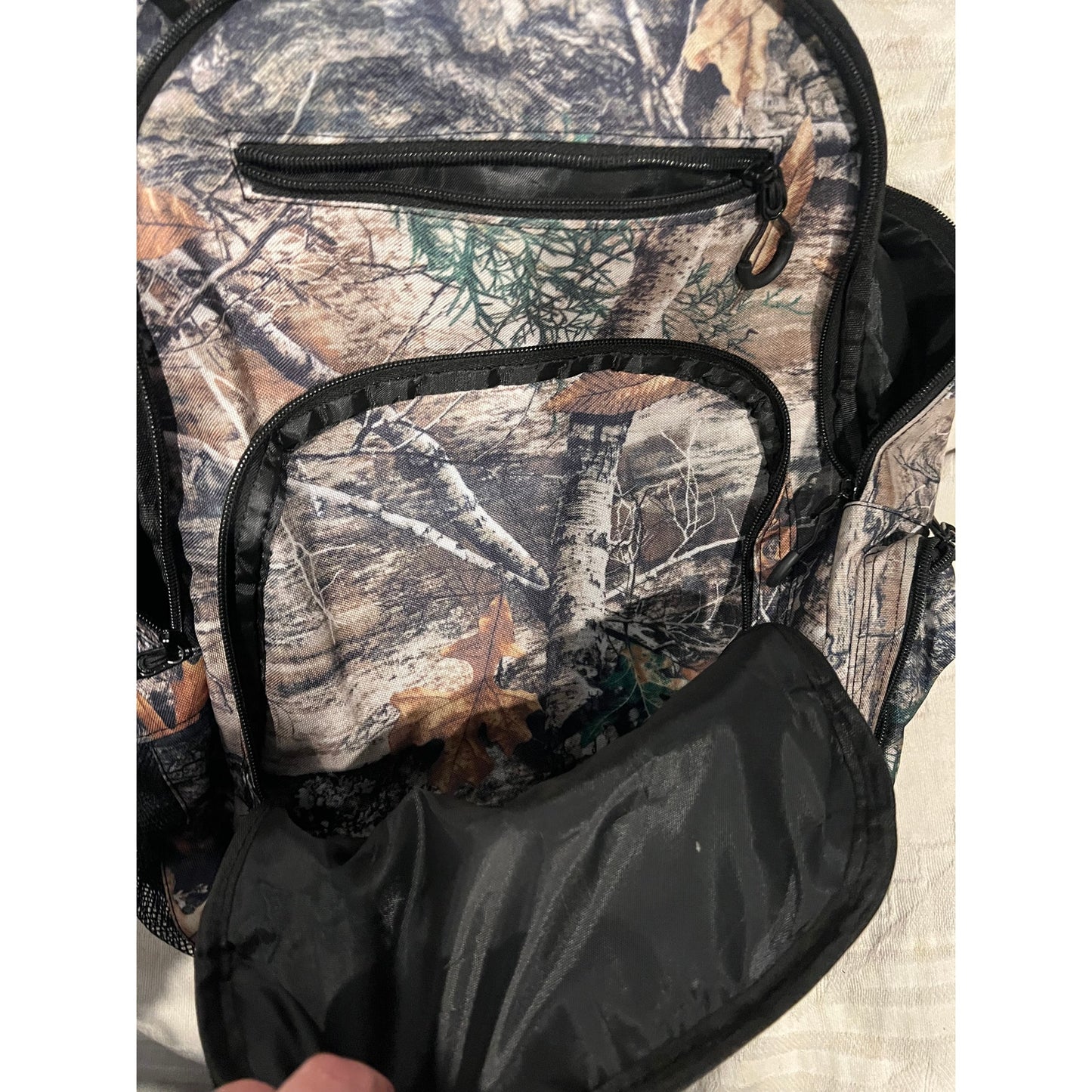 Swiss Design Camo Camouflage Wood Nature Backpack 18X16”