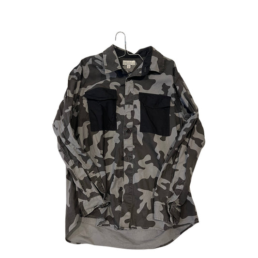 Free Assembly Camo Denim Button Down Shirt Mens Large