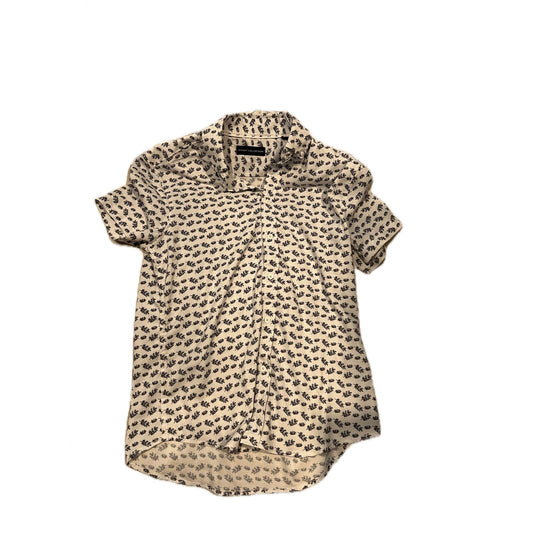 Report Collection Leaf Print Short Sleeve Shirt Mens Sm