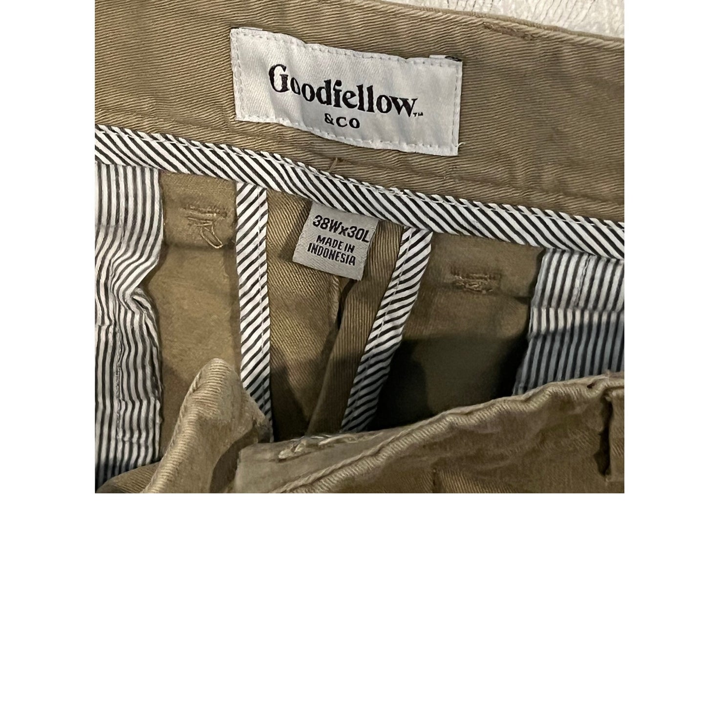 Goodfellow Hennepin Khaki Chino Mens 38x30
