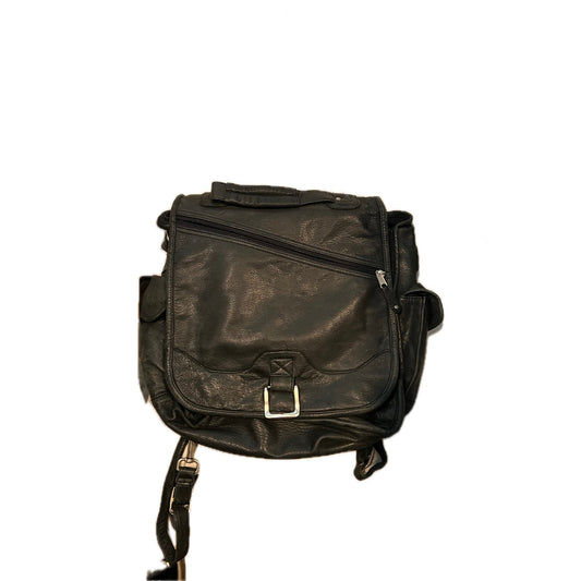 Mochila de cuero negro Canyon Outback vintage
