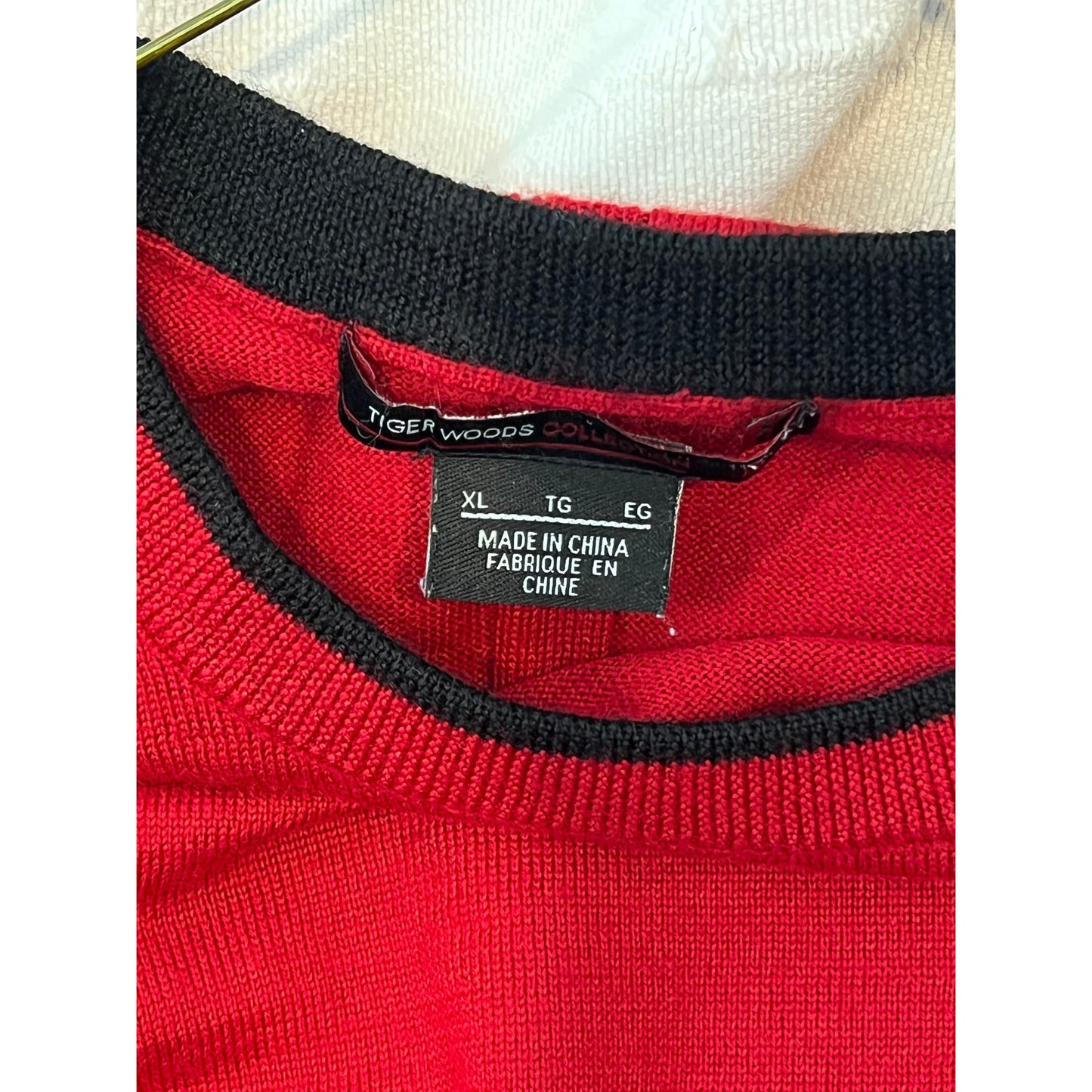 Nike Tiger Woods Collection Pull ras du cou rouge homme XL