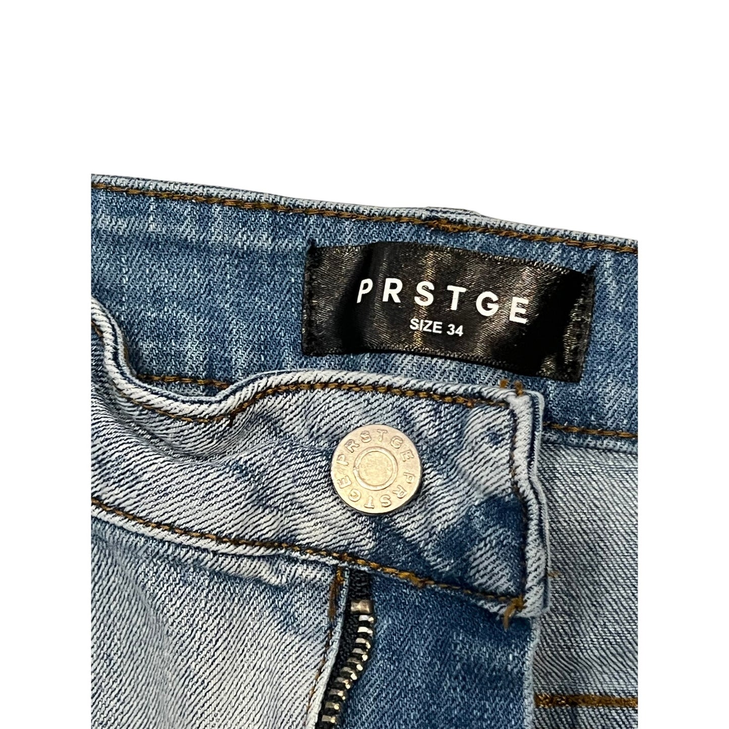 PRSTGE Snap Cargo Streetwear Jeans in Icey Blue Mens 34x30