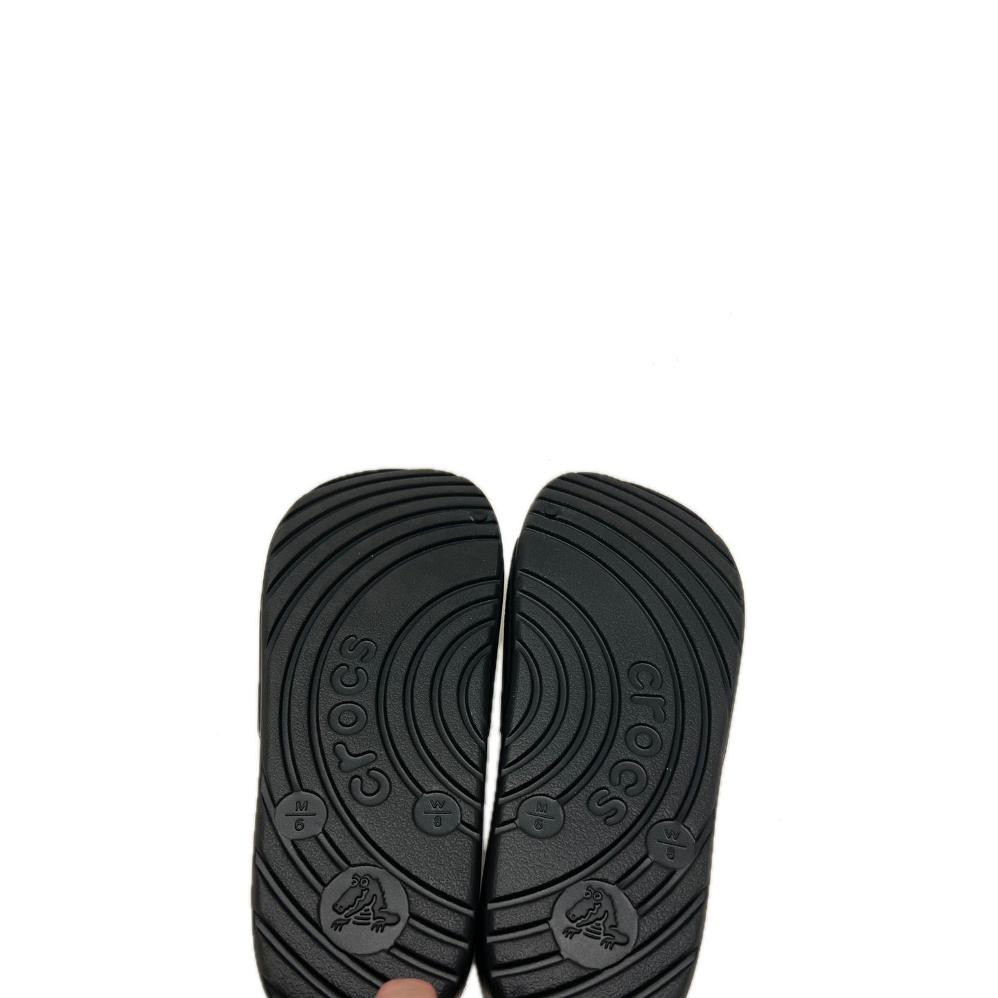 Crocs Black Slides Men's 6 Womans 8