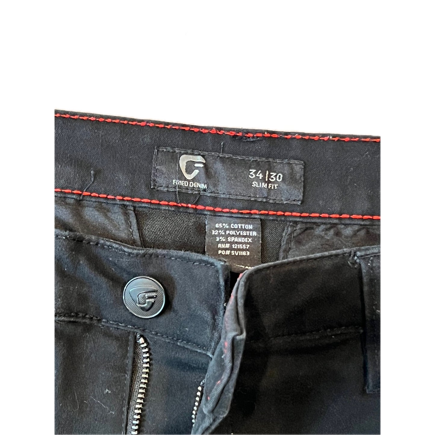 Fried Denim Black Slim Jeans Mens 34x30