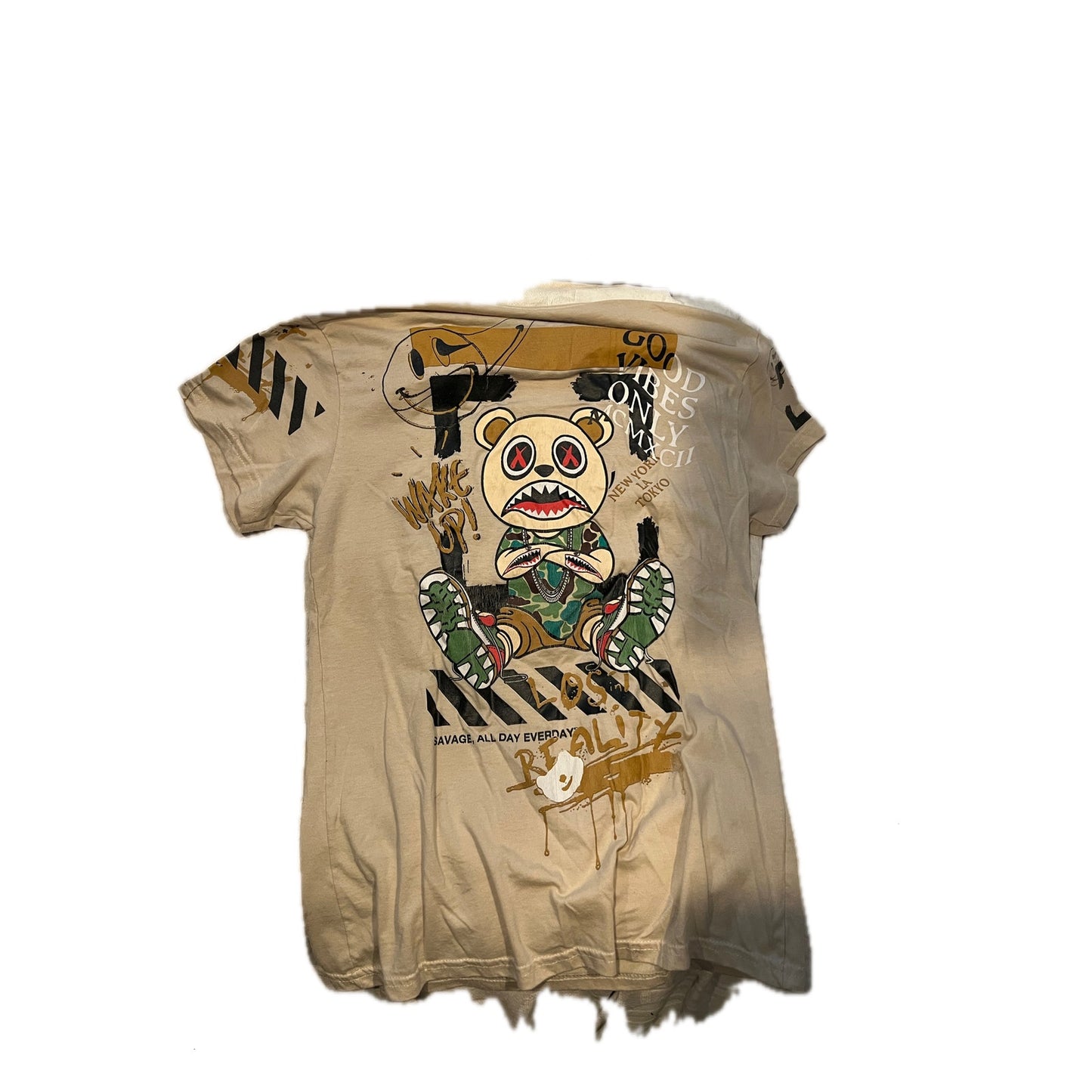 T-shirt XL beige Fresh Laundry Savage All Day Everyday pour homme