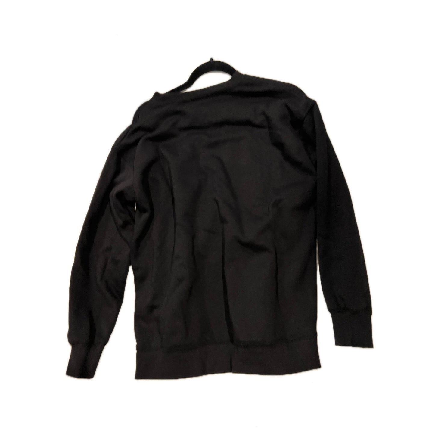 Sudadera de cuello redondo negra No Boundaries para mujer, talla S (4-6)