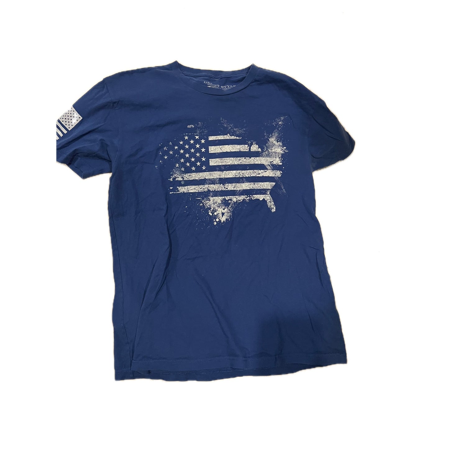 Camiseta Grunt Style Bandera de EE. UU. Azul Hombre Grande