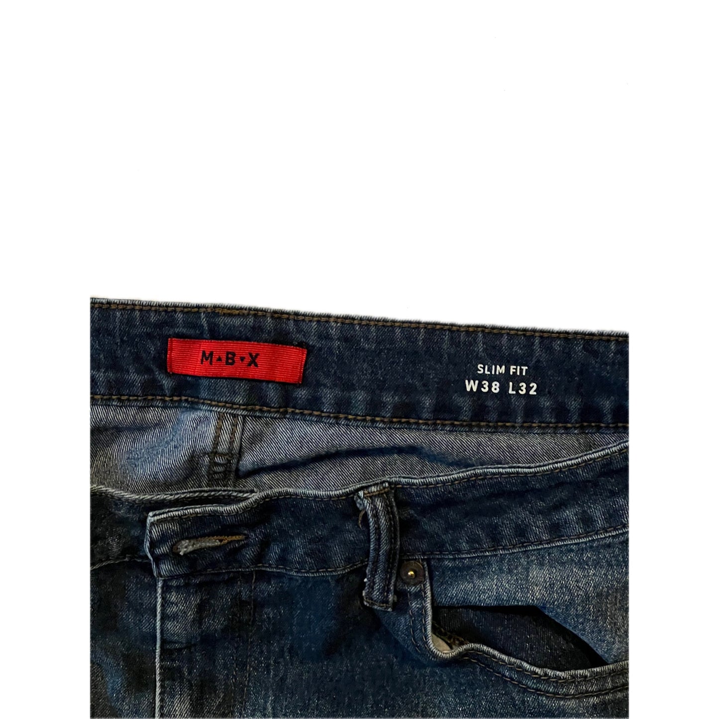 MBX Slim Fit Blue Jeans Mens 38x32