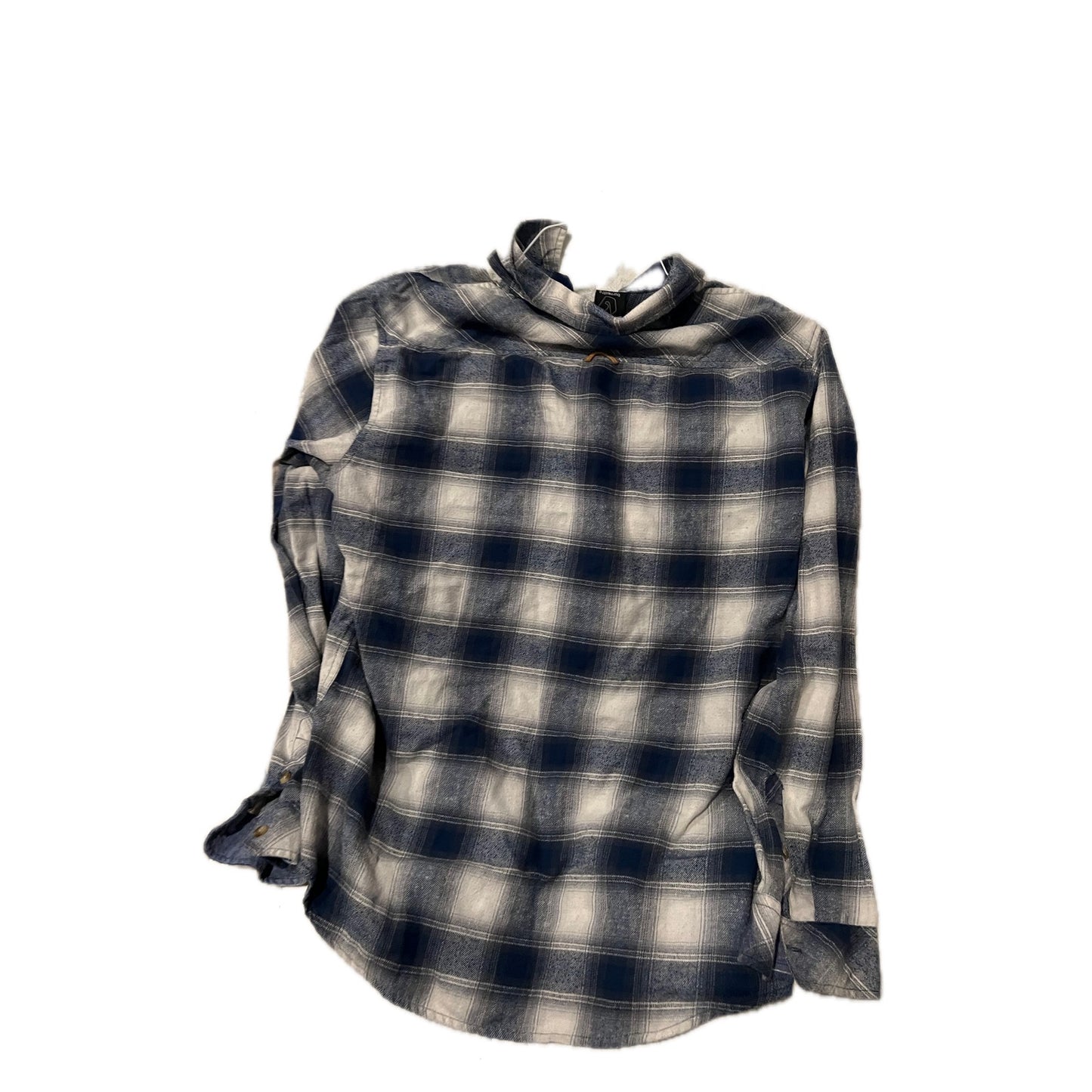 Camisa de franela de Burnside, azul grisáceo, con botones, para hombre, talla XL