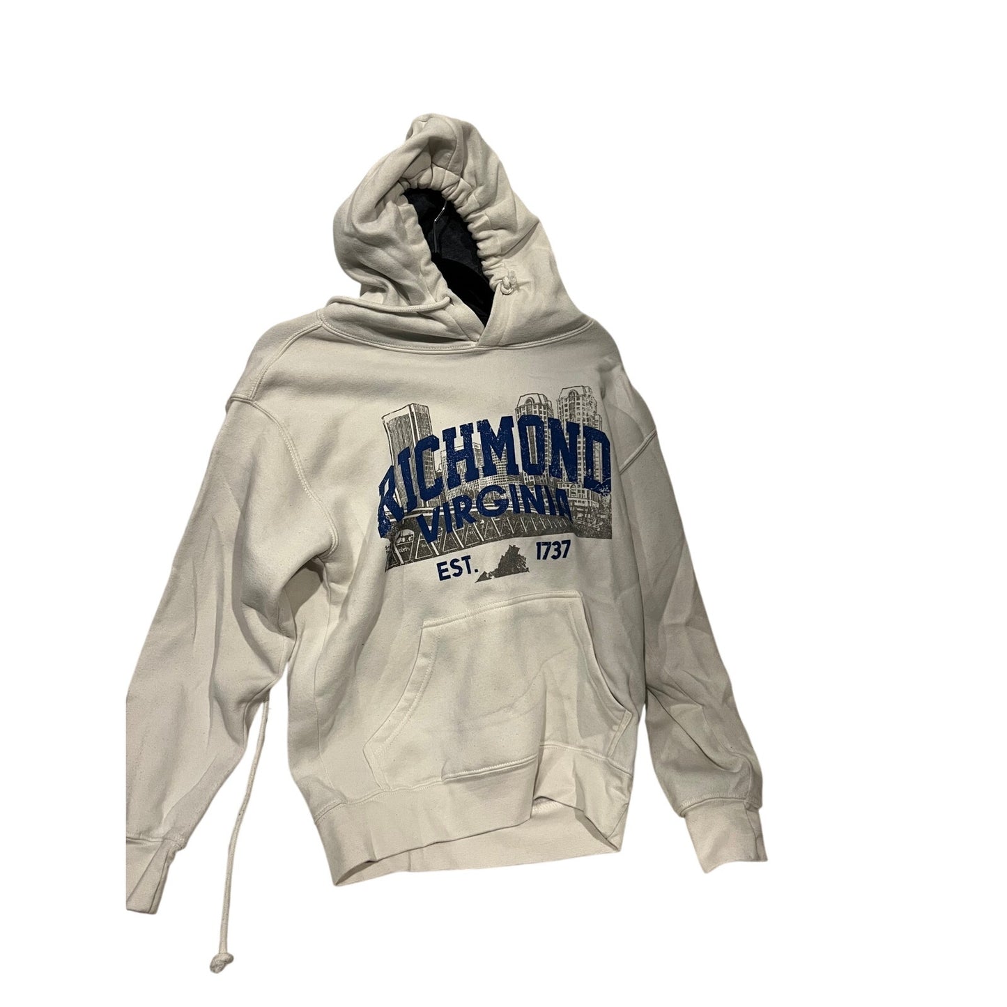 Blue Kay Richmond Virginia White Pullover Hoodie Mens Small