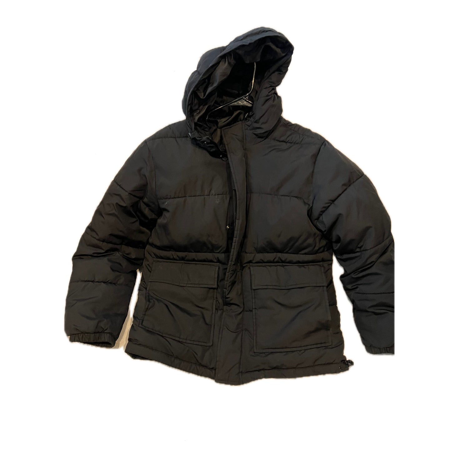 Parka hinchable con capucha negra Old Navy para hombre, talla M