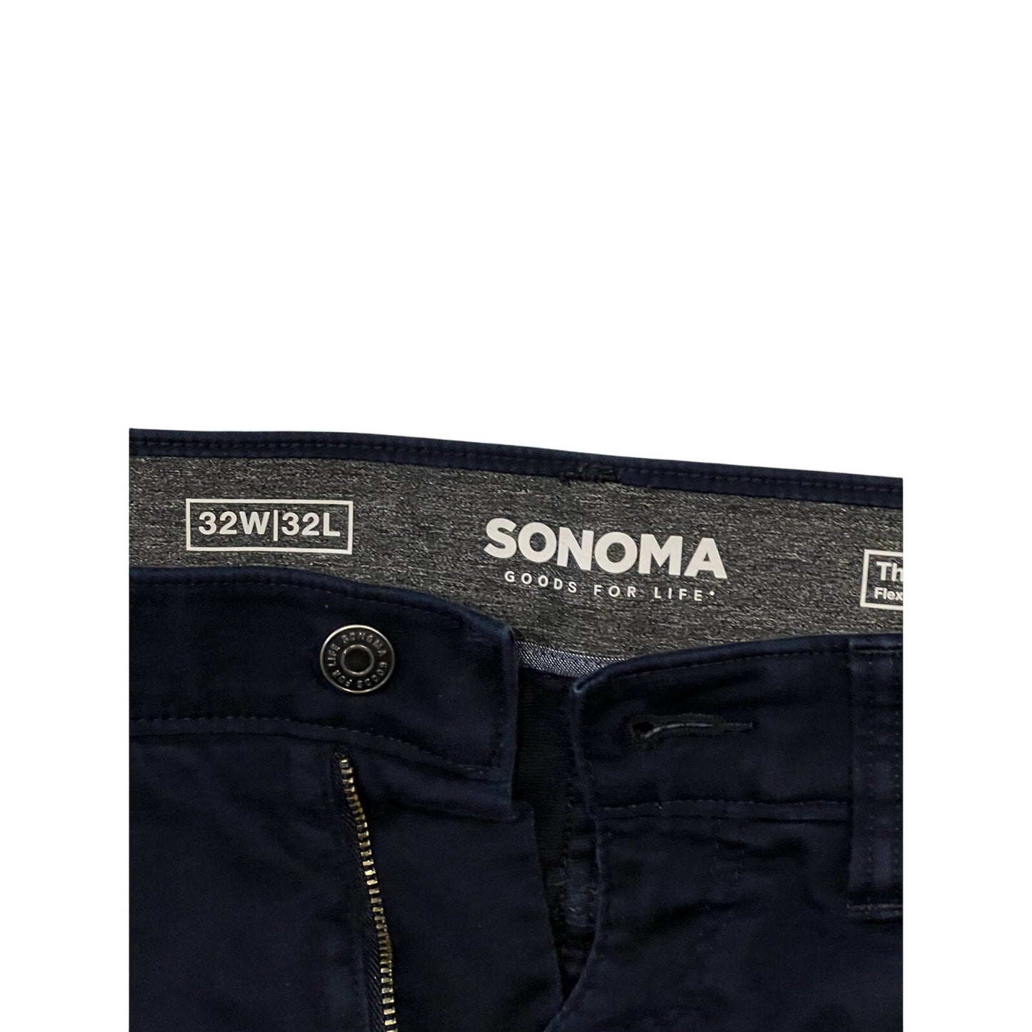 Sonoma Black Everyday Pant Flat Front Chino Pants Mens 32x32