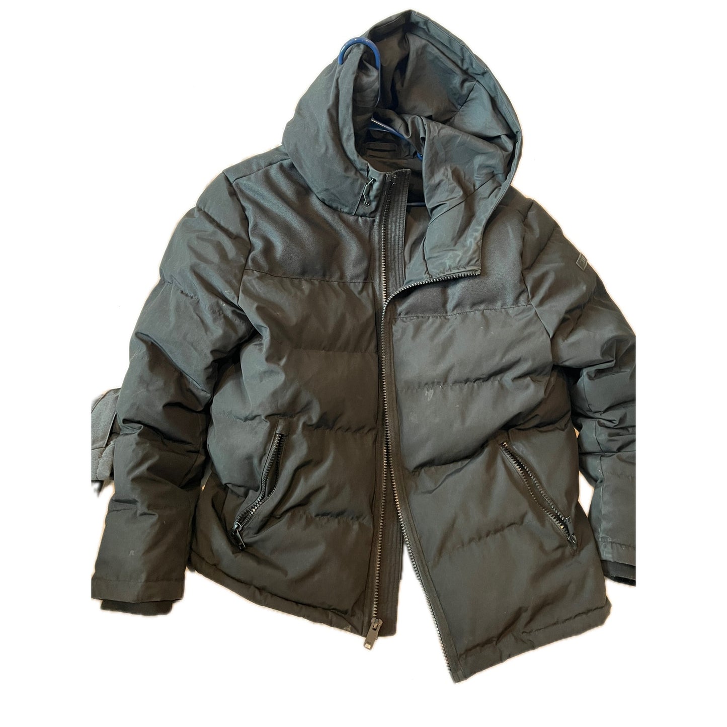 DKNY Black Puffy Parka Jacket Mens L